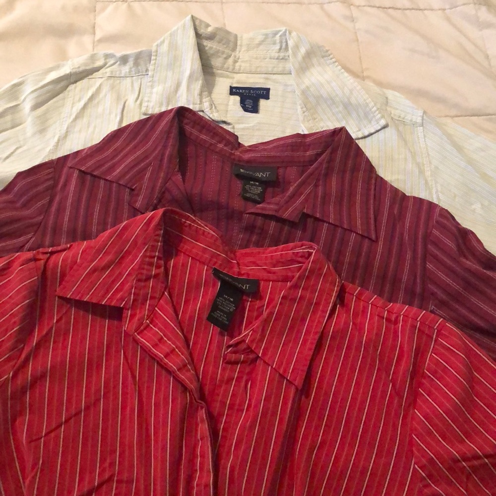 Bundle of 3 striped dress shirts